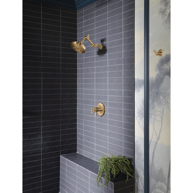 Litze Thermostatic Shower Faucet with TempAssure, Luxe Gold, Lever