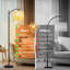 Lampe sur pied à arc avec abat-jour réglable géométrique jaune Collection Diagonal Square Designs Lampe sur pied à 3 températures de couleur à intensité variable avec interrupteur au pied pour chambre à coucher