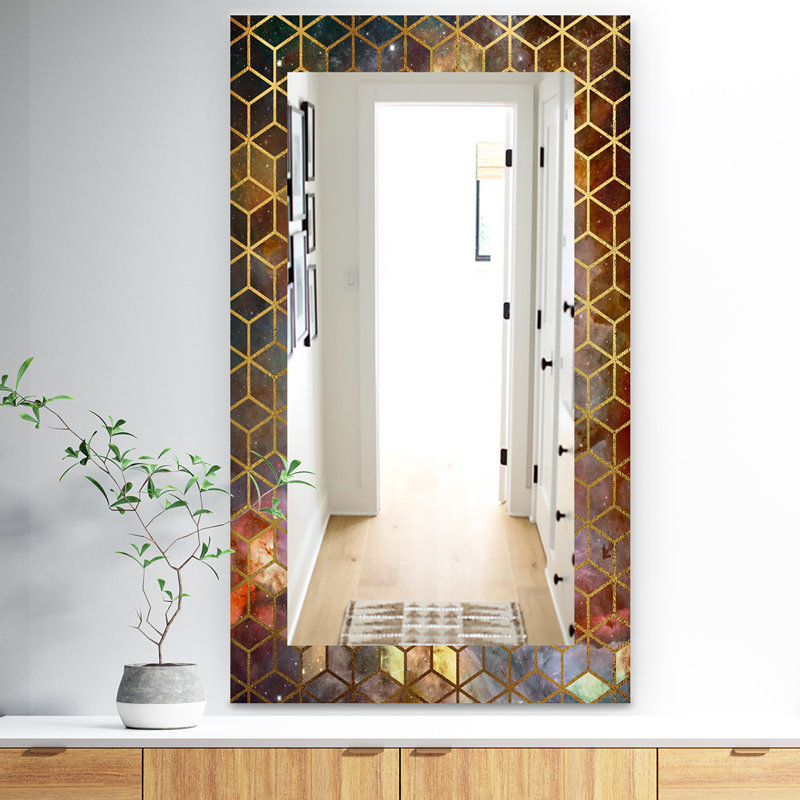 Mirror, 32" H x 24" W, Brown/Gold