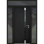 Porte avant en acier pré-suspendue à l'avant / Cynex 6777 noir / 2 côtés et fenêtre extérieure supérieure / Inserts en acier inoxydable simple peint moderne - l 12 + 32 + 12 po x H 80 + 16 po - À gauche