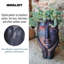 Home and Garden Face Planter, Frostproof Outdoor Plant Pot, Indoor Plant Pot, Black Stone Effect Flower Pot L27 W21 H34.5 cm, with Inner Top D17 cm, 10 litres-703369355