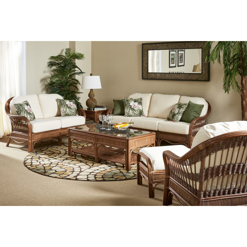 Wittig Glass Top End Table, Pecan