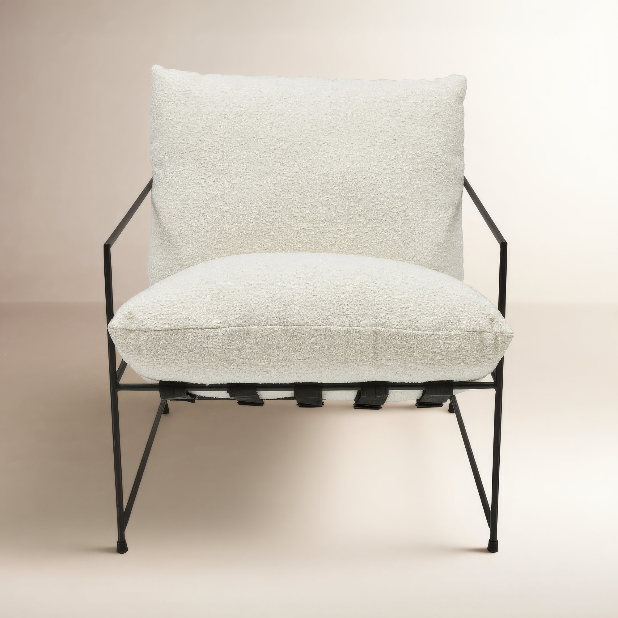 Danita Upholstered Armchair, Ascot White Performance Boucle