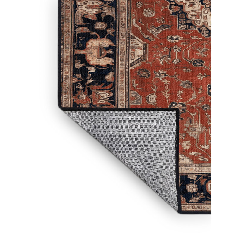 Tapis brun lavable à la machine, Rond 4 pi