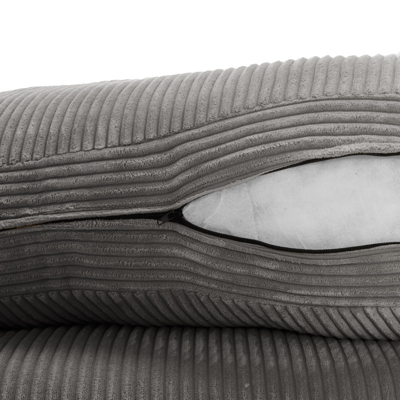 Vontavious 217.9Cm Square Arms Sofa, Light Grey