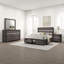 Ensemble de chambre à coucher 4 pièces Isy, boutons décoratifs argentés, gris contemporain-110080857