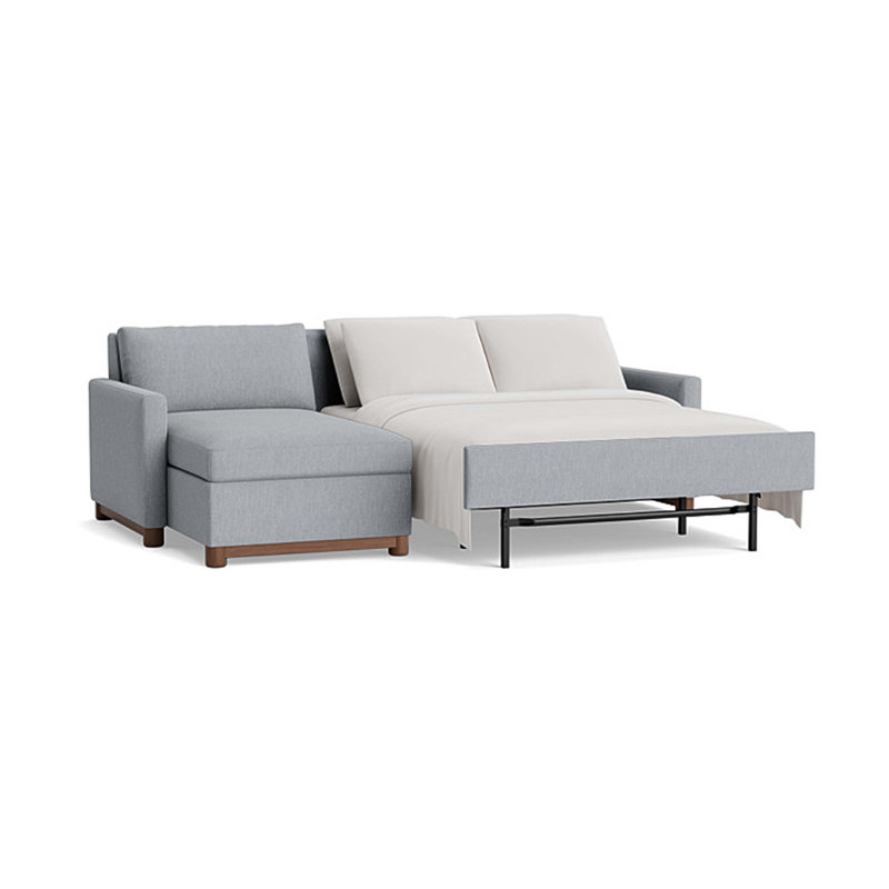 Reve Sofa with Chaise (with Storage), Chaise On Left, Performance Weave - Zinc