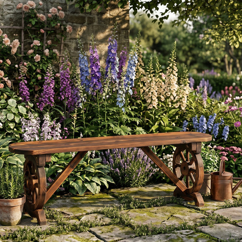 Banc de patio en bois massif 46 pouces