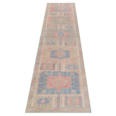 Pacific Ushak Wool Weft 2.5x10 Beige / Multi Transitional Hand Knotted Runner