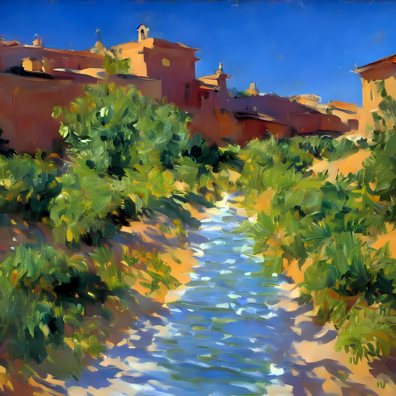 Village Walk, 54" H x 54" W