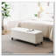 Banc de rangement en lin capitonné-683682704