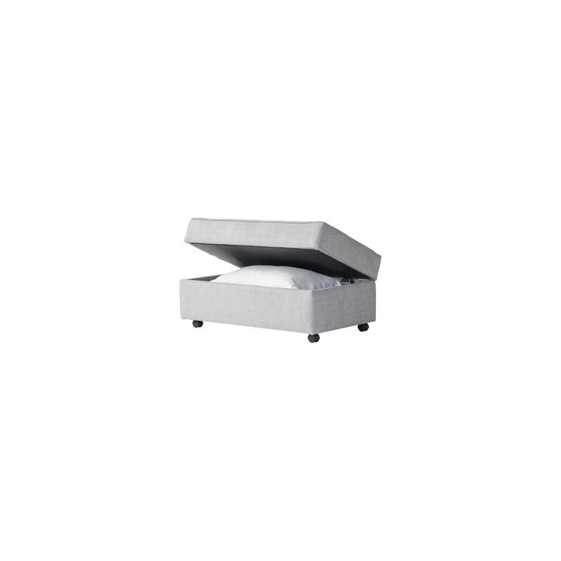 Rectangle Upholstered Storage Ottoman, Medusa Mist Polyester Blend