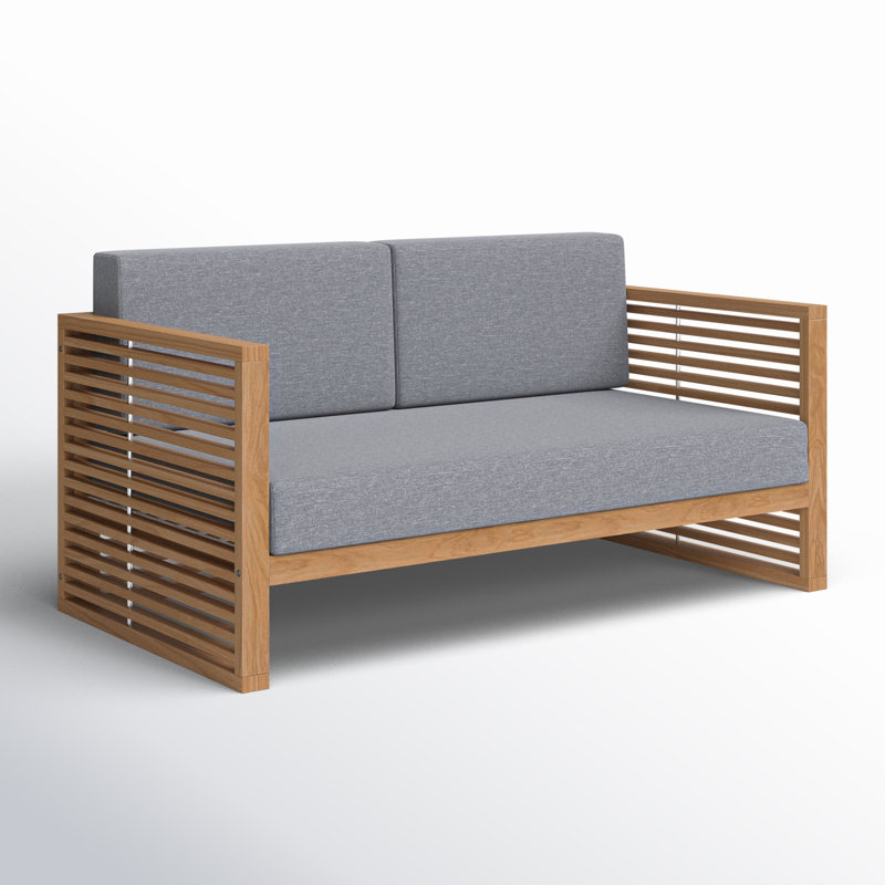 Carlsbad Teak Wood Armchair, Gray