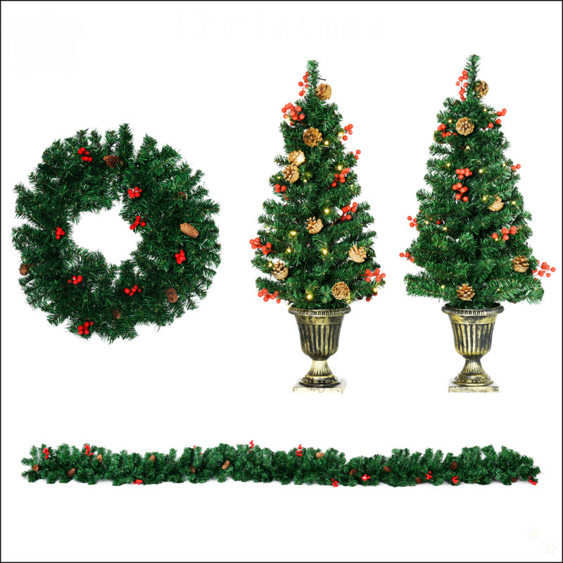 Ensemble de 4 pièces Prelit Holiday Christmas