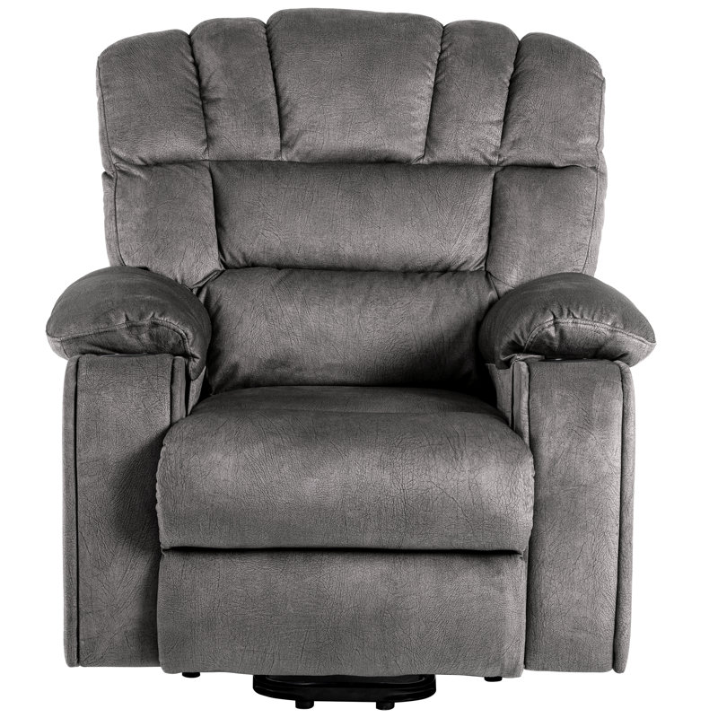 Bonchea 100cm Wide Velvet Lift Assist Standard Recliner with Massager
