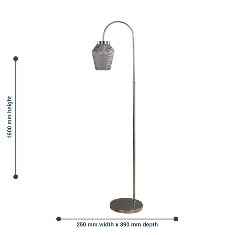 Bettzel Polished Chrome Plate Column Floor Lamp