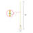 Aspen Creative 20509-11, 12" Cream With Yellow Line Glass Knob With Pull Chain In Copper
