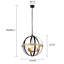 Luminaire suspendu cage 3 lumières Shamaiah