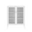 Armoire d'appoint moderne en acier 32 po avec 3 tablettes réglables blanches Amelia-1280351434