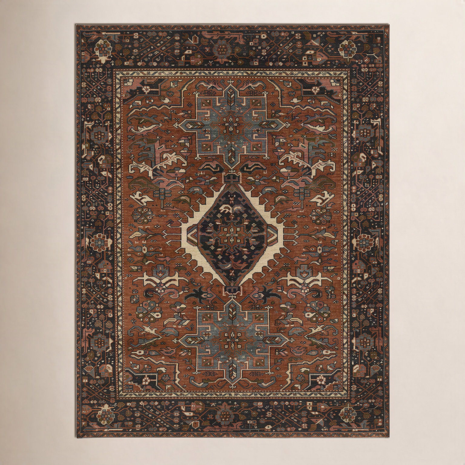 Apoline Hand-Knotted Oriental Rug, Rectangle 10' W x 14' L
