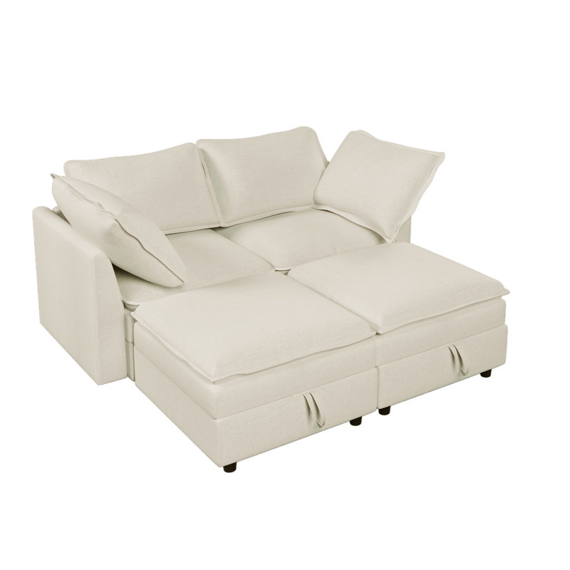 Causeuse d'intérieur, canapé modulaire avec rangement