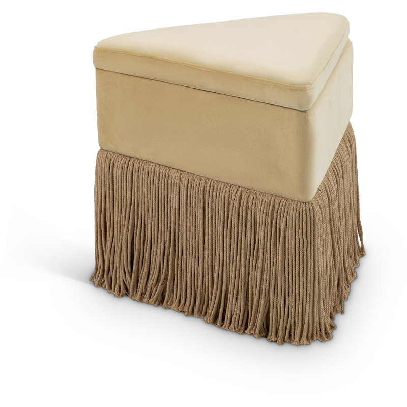 Keyia Velvet Ottoman / Stool, Camel Velvet