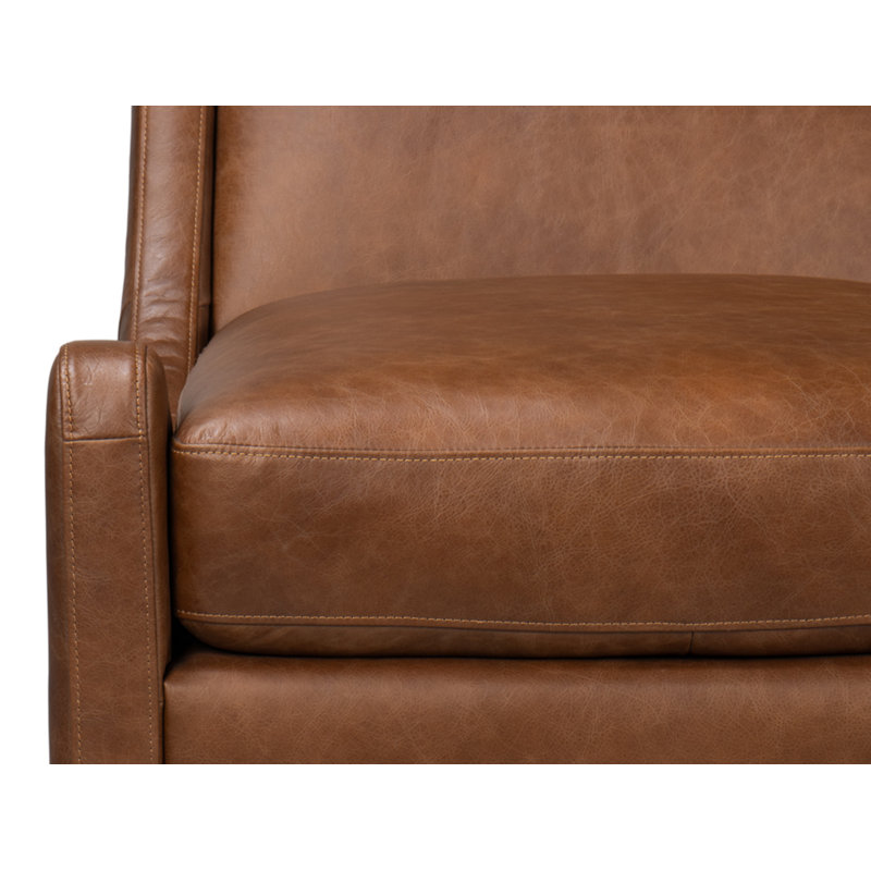 Brandy Armchair, Dark Brown Genuine Leather