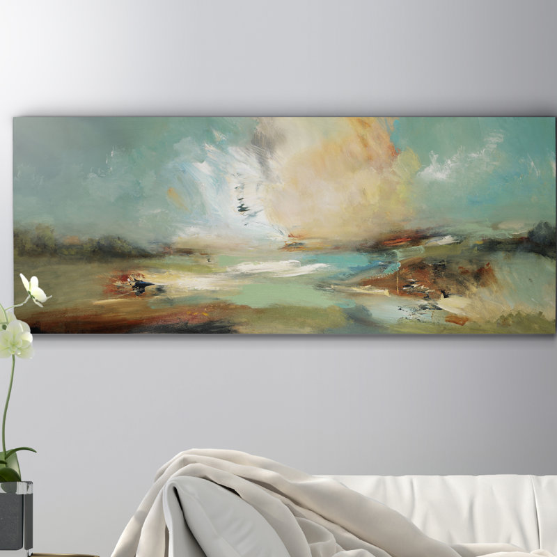 Gestural Land - impression sur toile tendue, H 8 po x l 20 po x P 1 po