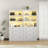 71"H X 47.2"W Book Cabinet Storage Bookcase with USB & Type-C Charging Ports and LED Lights (2A)-470747628