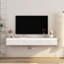 Meuble télé flottant, meuble télé mural avec lumières DEL et prise de courant, meuble télé ultrabrillant pour meuble télé pour salon-1263803386-1263803380