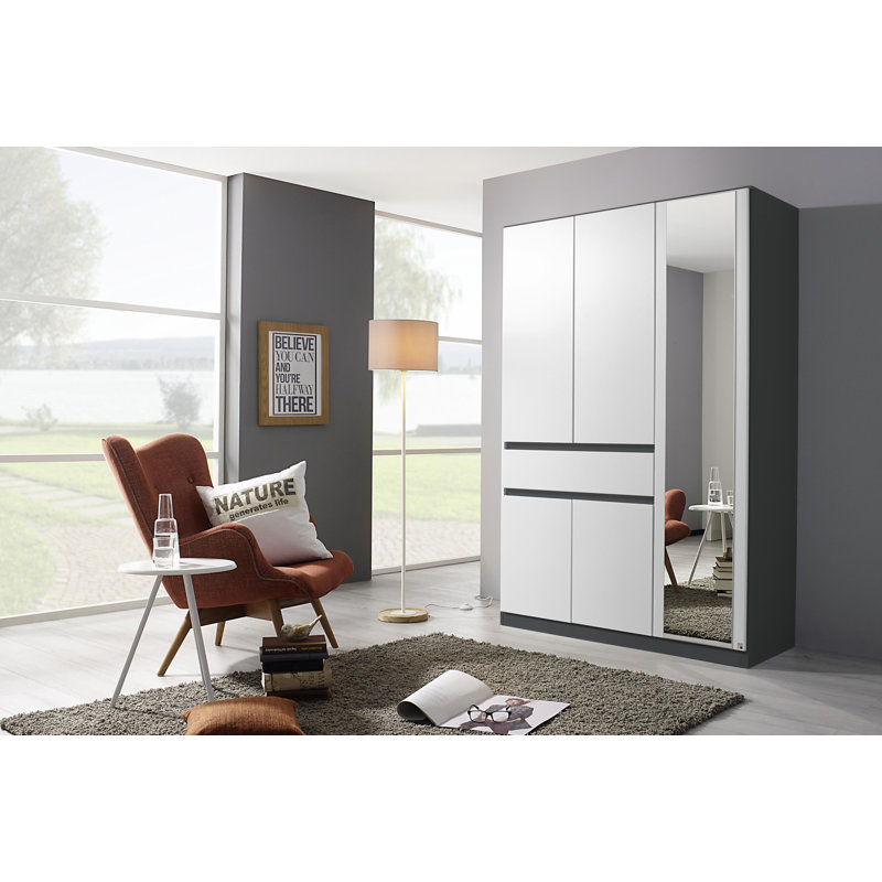 Tübingen 5 Door Wardrobe, Grey/White/Chrome