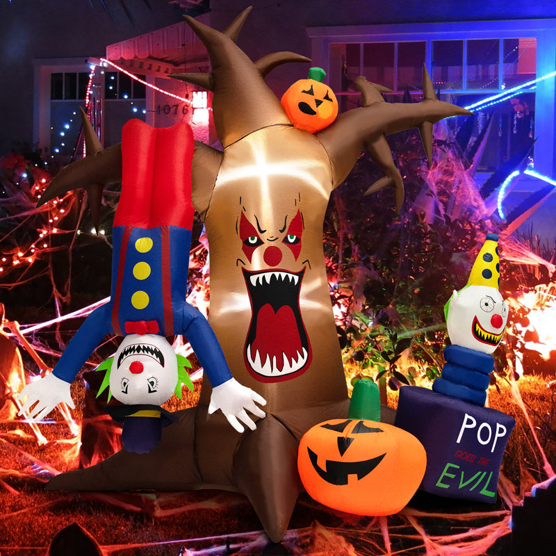 Arbre gonflable d'Halloween fantôme clown d'Halloween