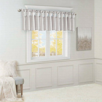 Lightweight Faux Silk Valance With Beads 50X26"