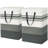 2-Pack 75L High Clothes Storage Basket With Extended Handle, Foldable, Grey