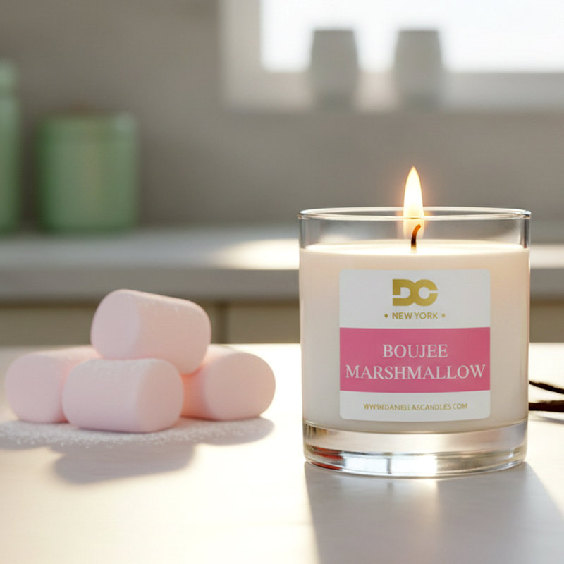 Bougie parfumée Boujee Marshmallow, 50 heures de combustion