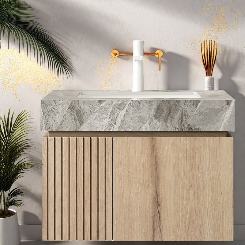 Meuble-lavabo et lavabo peu encombrant, salle de bain moderne en contreplaqué 24 po
