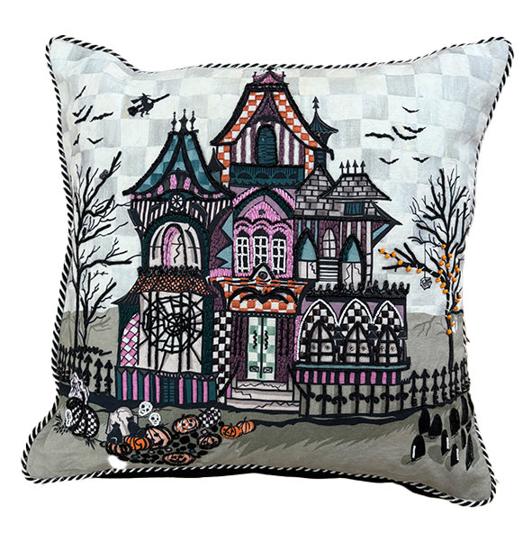 Haunted House Throw Pillow