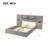 Queen Size Platform Bed With Upholstered Headboard And USB Ports