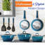 Nutrichef Diamond Home Kitchen Cookware Set (Dark Blue)-50838721