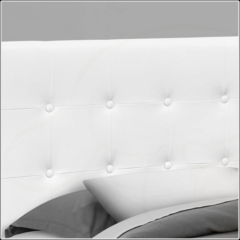 Lit, tête de lit seulement, chambre à coucher, revêtement, aspect cuir, transitionnel, Blanc, Grand