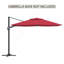 11FT Square Cantilever Patio Umbrella With LED Light(Without Umbrella Base)-838023307