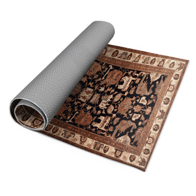 Tapis d'intérieur et d'extérieur brun Persian