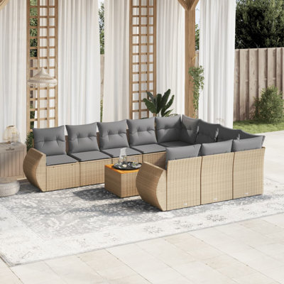  Ensemble de canapé de patio beige
