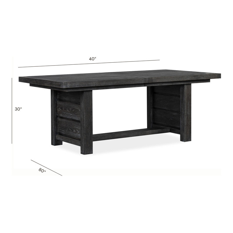 Extendable Trestle Dining Table With 6 Side Chairs, 7 Pieces: Table, 6 Chairs