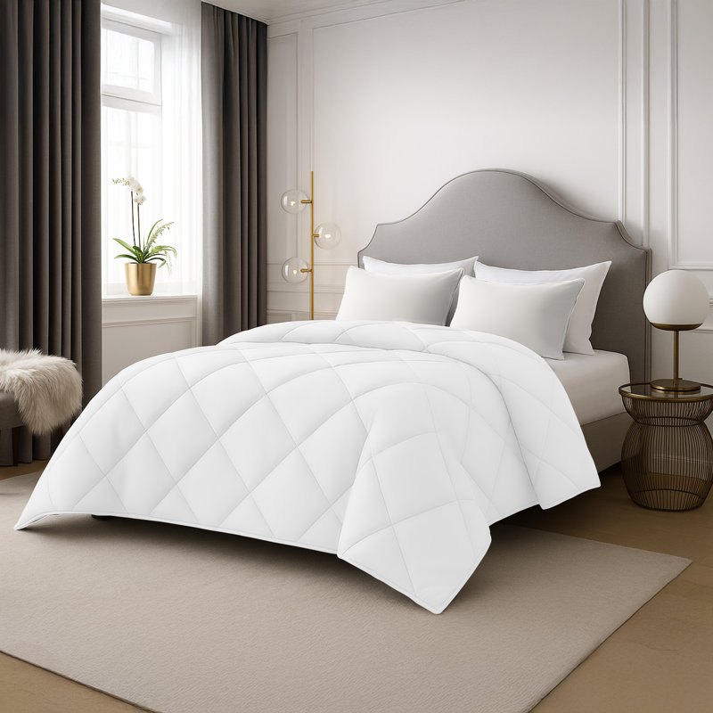 Lux Decor All Season Polyester Solid Lightweight Down Alternative Comforter, White, King Comforter
