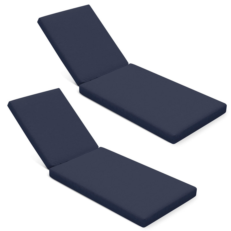 Custom Cushion Cover,  Only Covers, 2Pcs Outdoor Chaise Lounge Cushion Cover, Denim Blue