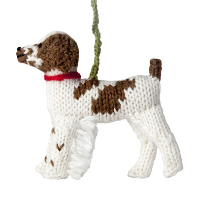 Brittany Spaniel Dog Hand Knit Christmas Ornament