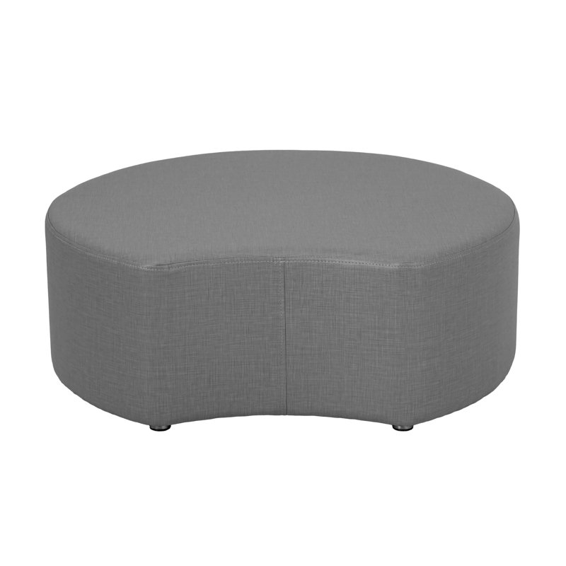 Pro Series Upholstered Crescent Ottoman 12" Height, Dark Grey