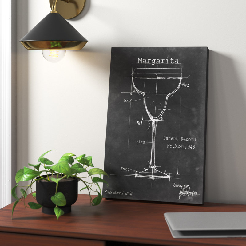 Barware Blueprint VI by Ethan Harper - Painting on Canvas, 46cm H x 30cm W, Wrapped Canvas