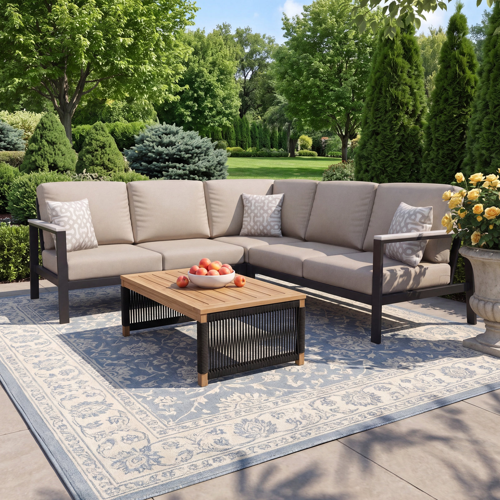 Townsend 87" Sunbrella® Patio Sectional, Cast Silver Sunbrella®